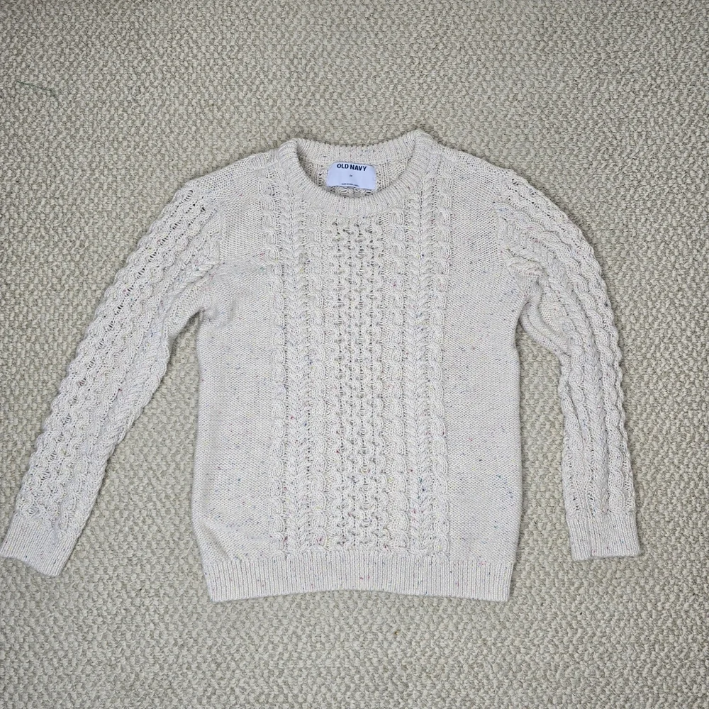 Old Navy Speckled Cream Cable Knit Sweater 5T